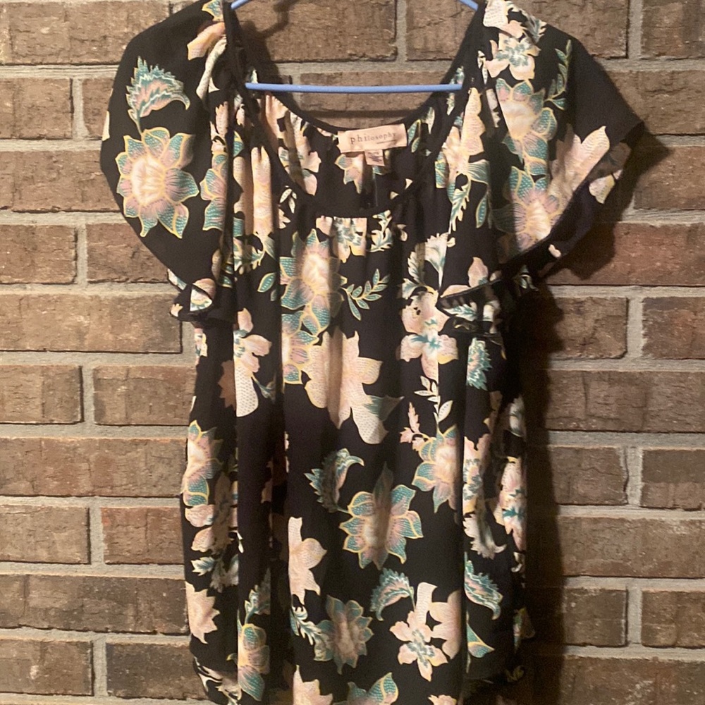 NWT floral sheer blouse by Philosophy size xl